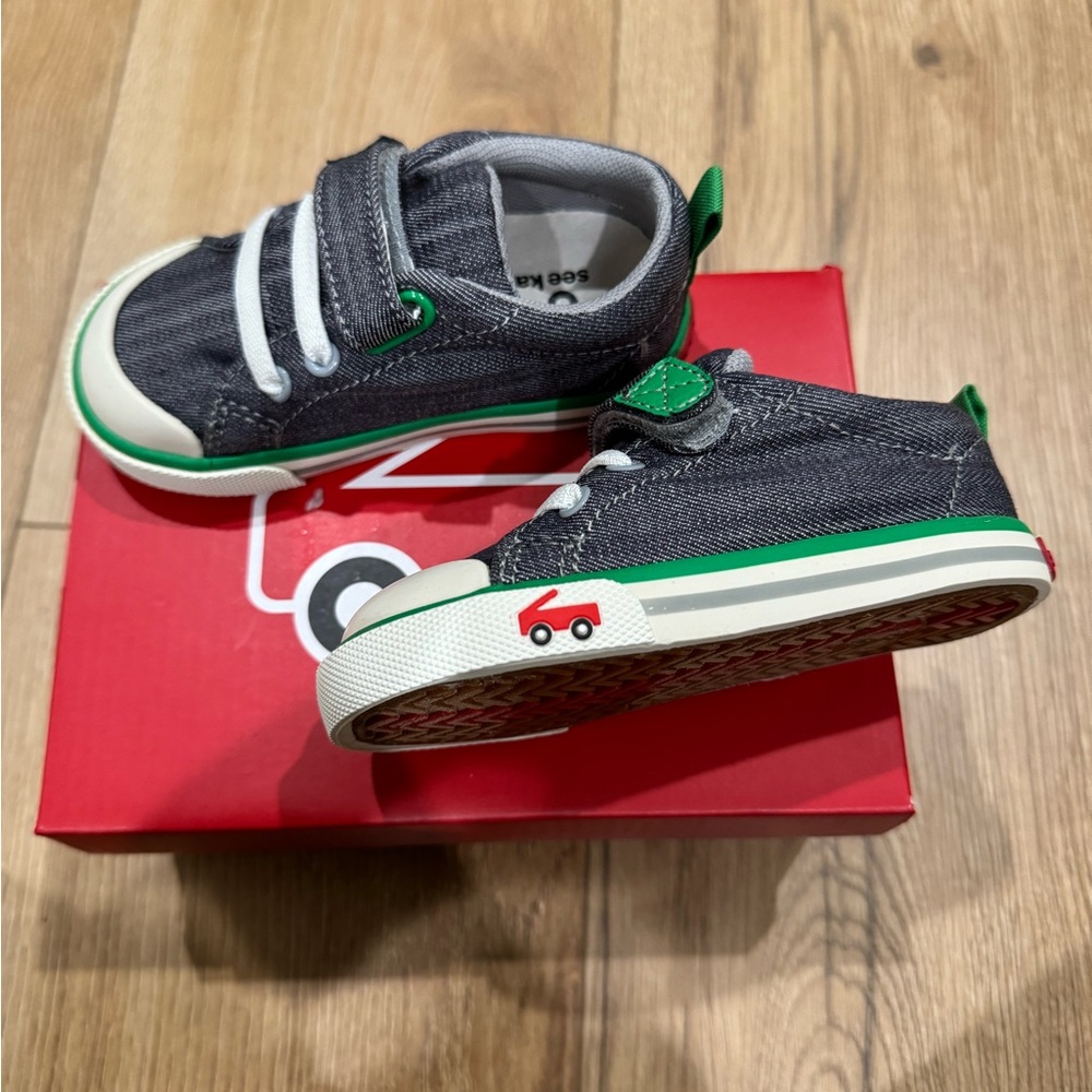 see kai run Stevie II - Gray Denim/Green